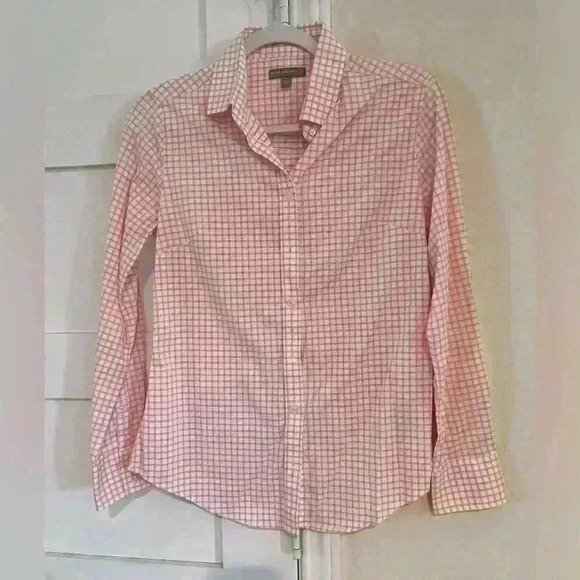 Women’s Peter Millar Performance- Pink and White Striped Button Down Shirt - Picture 1 of 4